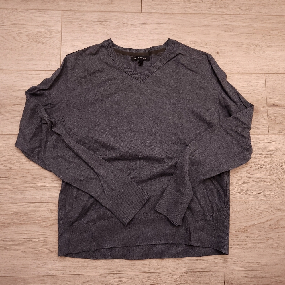 Banana Republic V-Neck Sweater, Cotton/Nylon/Viscose Blend